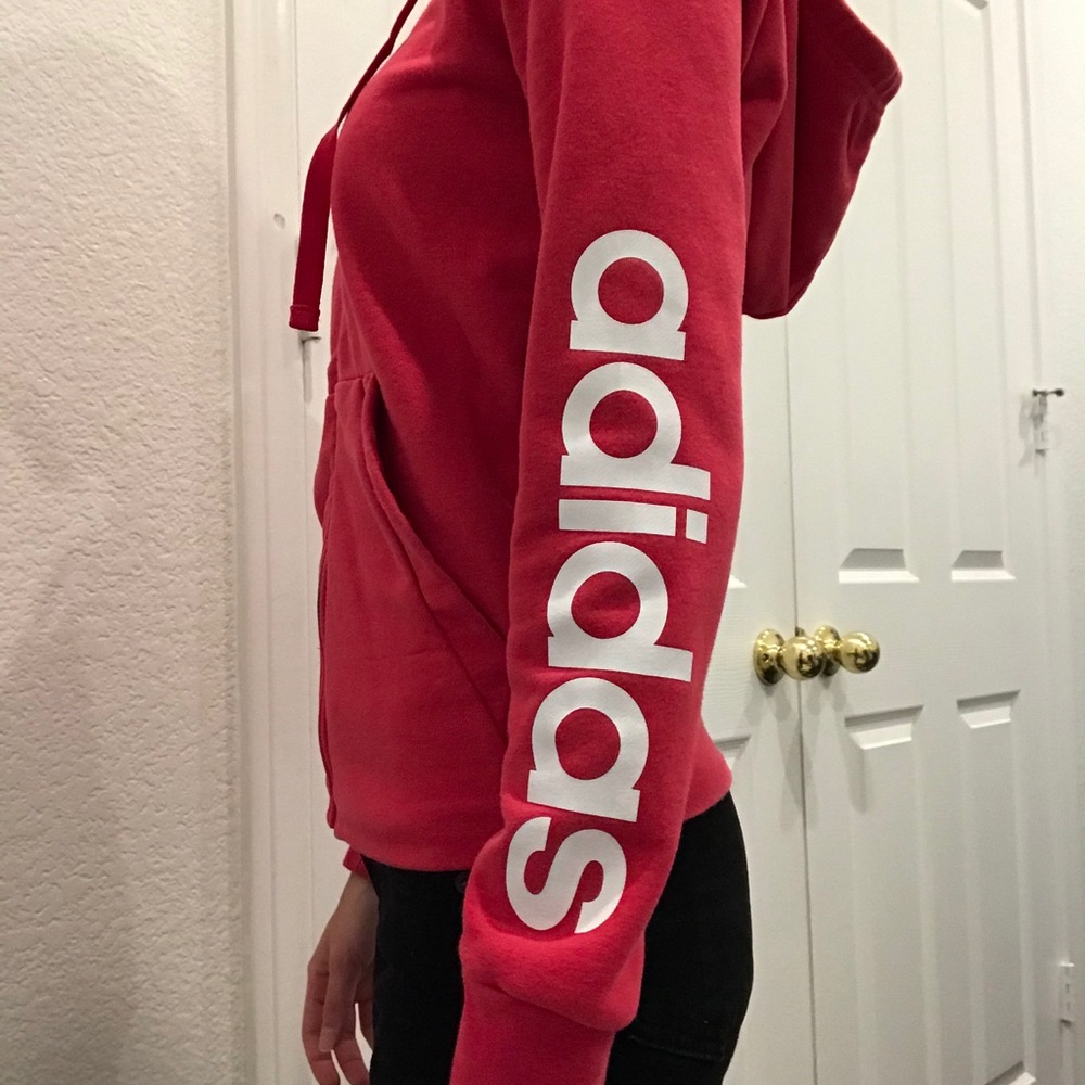 Hot pink Adidas zip up